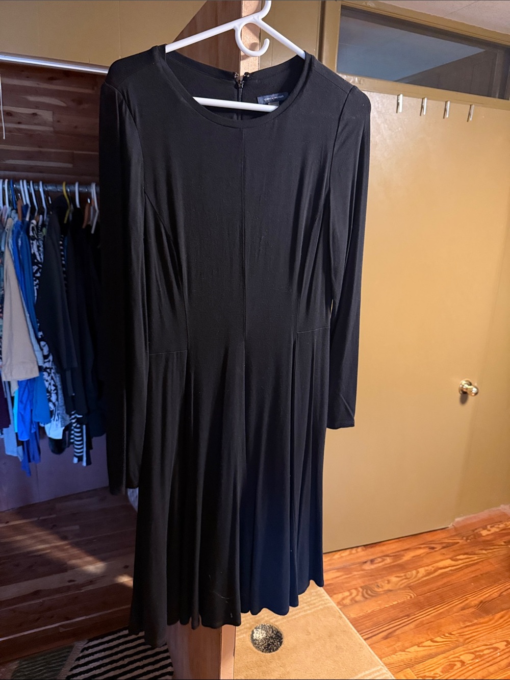 Tommy Hilfiger Black Long-Sleeve Fit & Flare Dress